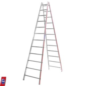 Hymer 4023 dubbele ladder 2×12 sporten – professionele ladder met maximale werkhoogte