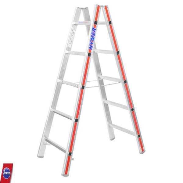 Hymer 4023 dubbele ladder 2×5 sporten – compacte aluminium ladder, tweezijdig beklimbaar