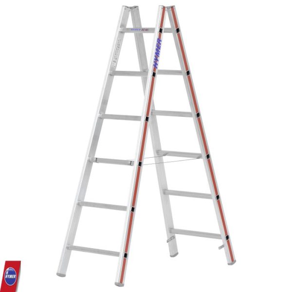Hymer 4023 dubbele ladder 2×6 sporten – stabiele aluminium constructie