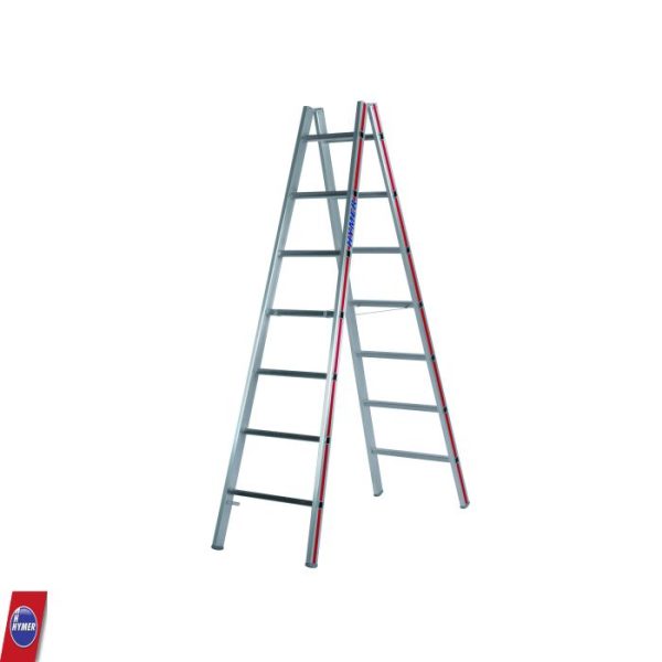 Hymer 4023 dubbele ladder 2×7 sporten – aluminium ladder voor professioneel gebruik