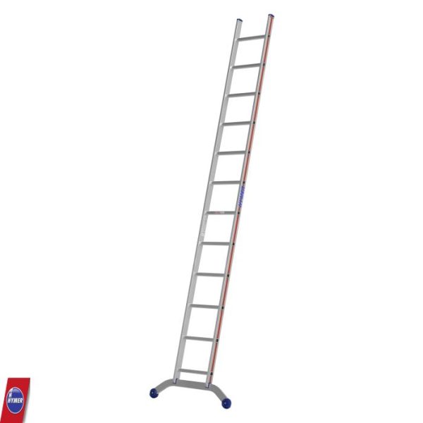 Professionele ladder van Hymer met 12 treden en stabilisatiebalk