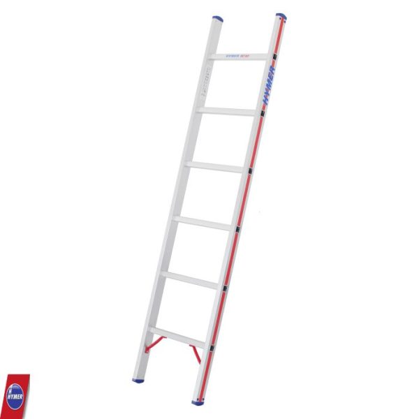 Aluminium Hymer 6011 enkele ladder met 6 treden, compact en lichtgewicht