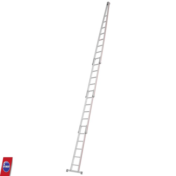 Hymer glazenwasserladder 501723 – 4-delige ladder met 23 sporten, geschikt voor professioneel gevelwerk