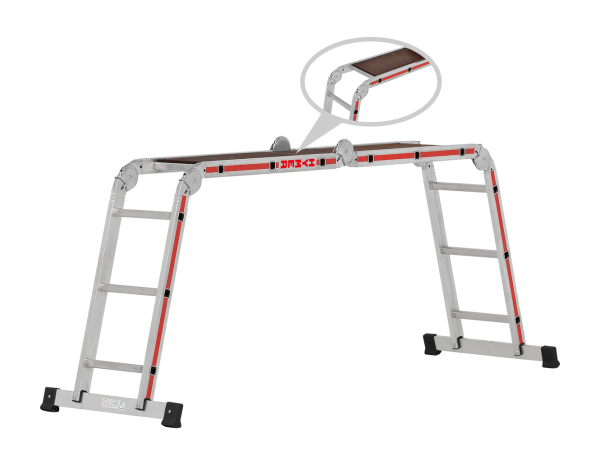 Hymer 4043 vouwladder als werkplatform steiger configuratie