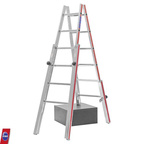 Hymer 4123 trappenladder 2x6 sporten hellende oppervlakken veilig stabiel