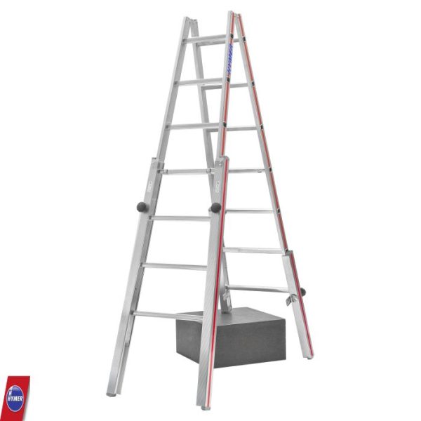 Hymer 4123 trappenladder 2x7 sporten hoogteverschillen professioneel gebruik