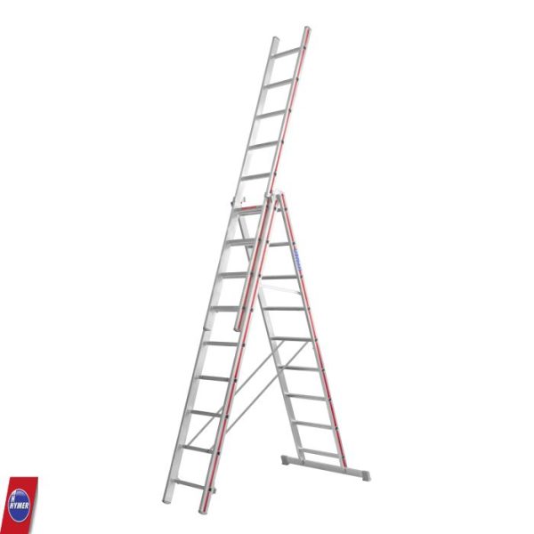 Hymer 3x9 ladder in vrijstaande opstelling met verlengd deel