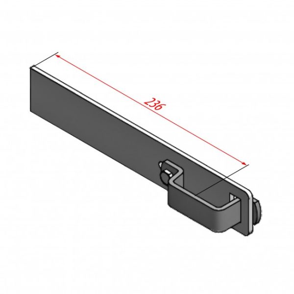 Hymer 0050141 Wandhaak recht – aluminium