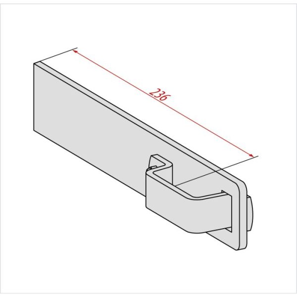 Hymer 0051569 Wandhaak recht, staal – 236 mm