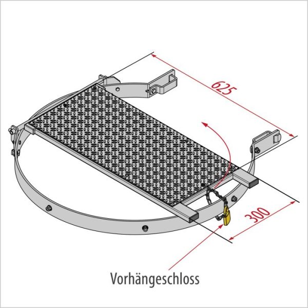 Hymer 0051762 Tussenplatform klapbaar, afsluitbaar – aluminium