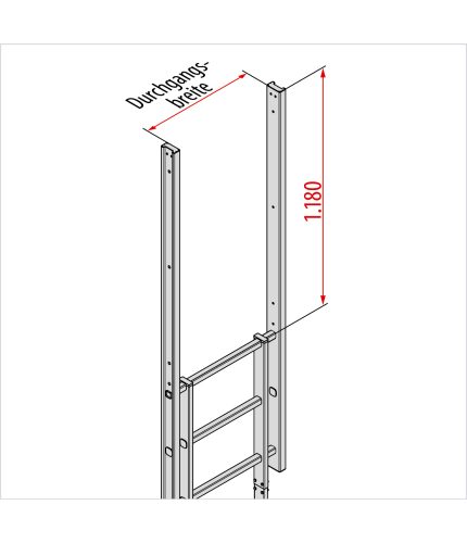 Hymer Uitstap recht aluminium – 560 mm of 700 mm breed
