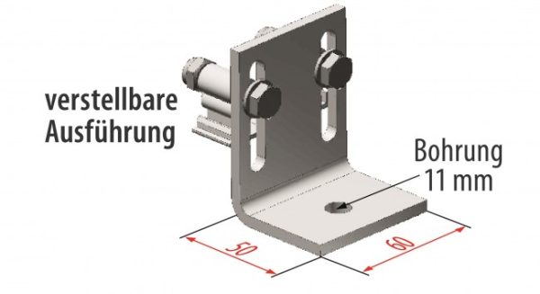 Hymer 0053451 Vloerbevestiging Stelbaar – Aluminium