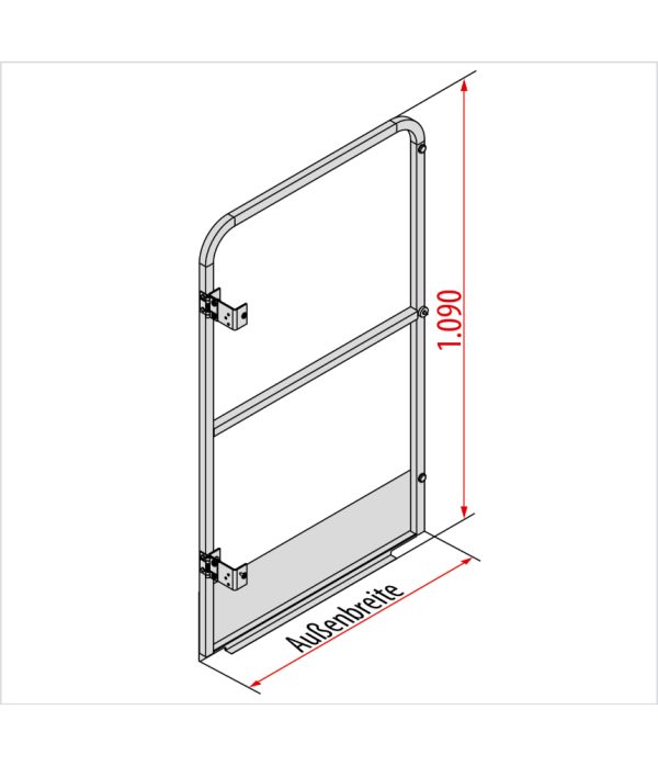 Hymer 54032 Doorloopbeveiliging met schoprand – smal aluminium