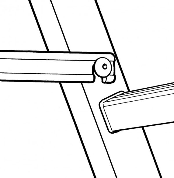 Hymer 0054084 Drukvaste schoor 528 mm – schuin (voor reformladders) - Afbeelding 2