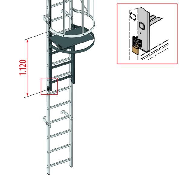 Hymer 0054770 Toegangsblokkering, aluminium - Afbeelding 2