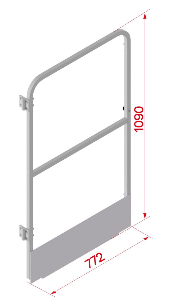 Hymer 0054033 Doorloopbeveiliging met schoprand – breed aluminium