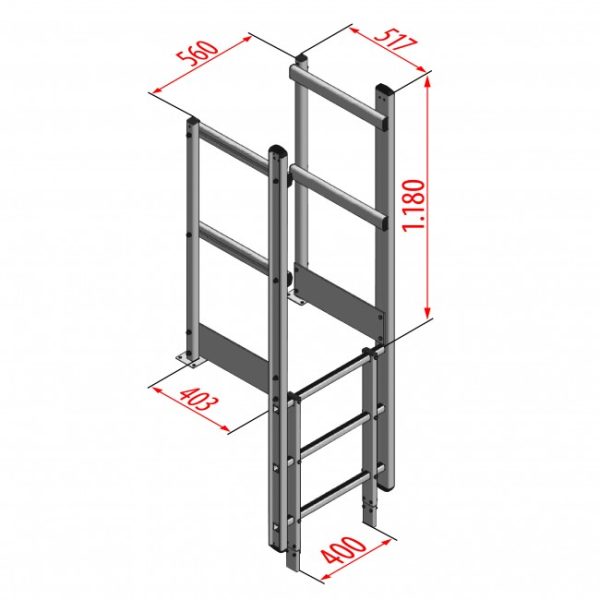 Hymer Uitstap met Handrail – Aluminium
