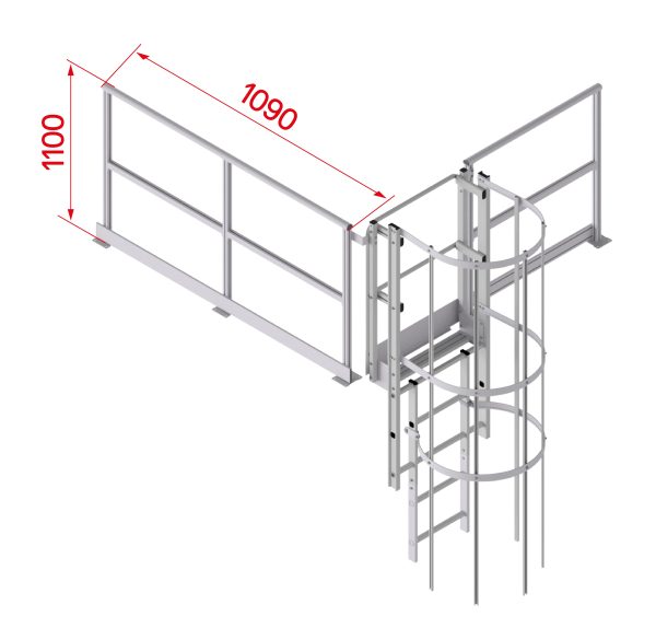 Hymer 5533/5534 Leuning voor uitstap, aluminium