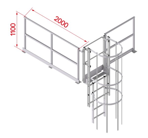 Hymer 5533/5534 Leuning voor uitstap, aluminium - Afbeelding 2