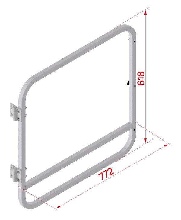 Doorloopbeveiliging zonder schoprand – smal & breed, aluminium - Afbeelding 2