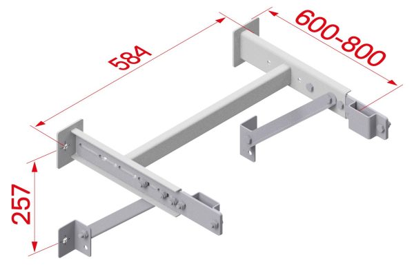 Hymer 200101 Wandbevestigingsconsole gegalvaniseerd staal – verstelbaar - Afbeelding 2