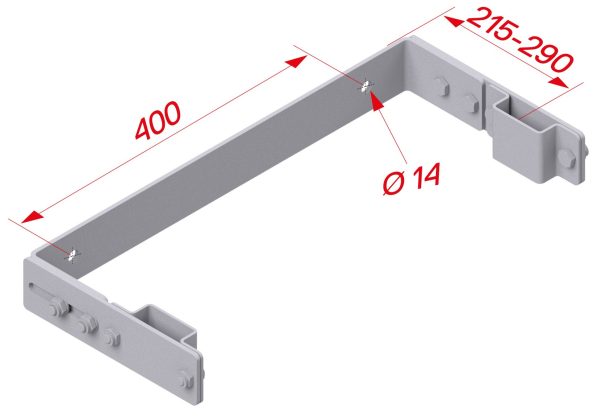 Hymer U-vormige Muurbeugel – Gegalvaniseerd Staal (Instelbare Diepte) - Afbeelding 3