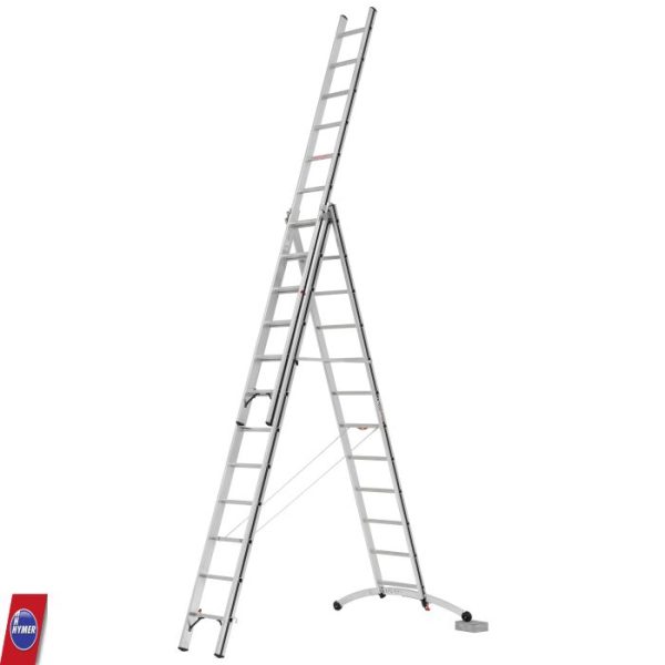 Professionele reformladder 3x12 treden van Alu-Pro met Smart-Base® stabilisatiebalk